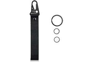 Dsycar Black Car Motorcycle Keychain Key Ring - Car Keychain Tag - Wristlet Strap for Key, Hand Wrist Lanyard Key Chain Holder for Men Women(Black)