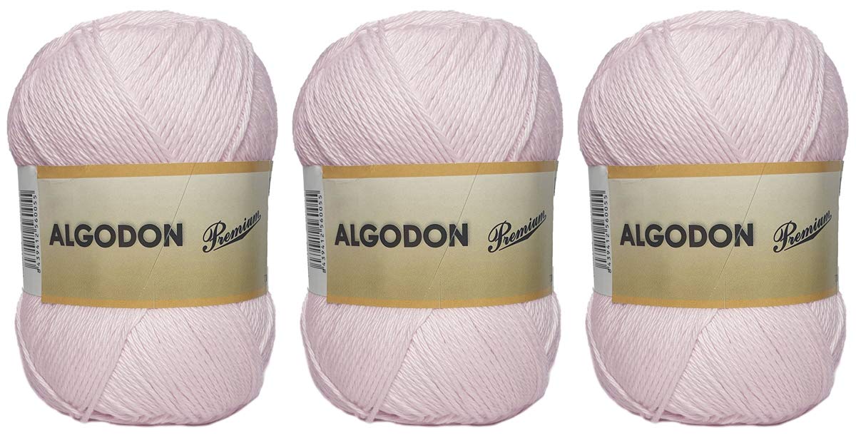 Yarn Ball of Premium Cotton 100% Cotton Perfect for DIY and Hand Knitting (Baby Pink Color 100 g, Approx. 220 Meters Pack of 3 pcs)