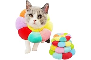 KUDES Cat Small Dog Recovery Collar, Cute Neck Cone After Surgery, Adjustable Pet E Collar, Wound Healing Protective Cone Surgery Recovery Elizabethan Collars for Small Pet (XS(Within 3lb))