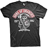 Sons of Anarchy Officially Licensed Merchandise Redwood Original Red Patch T-Shirt (Black)