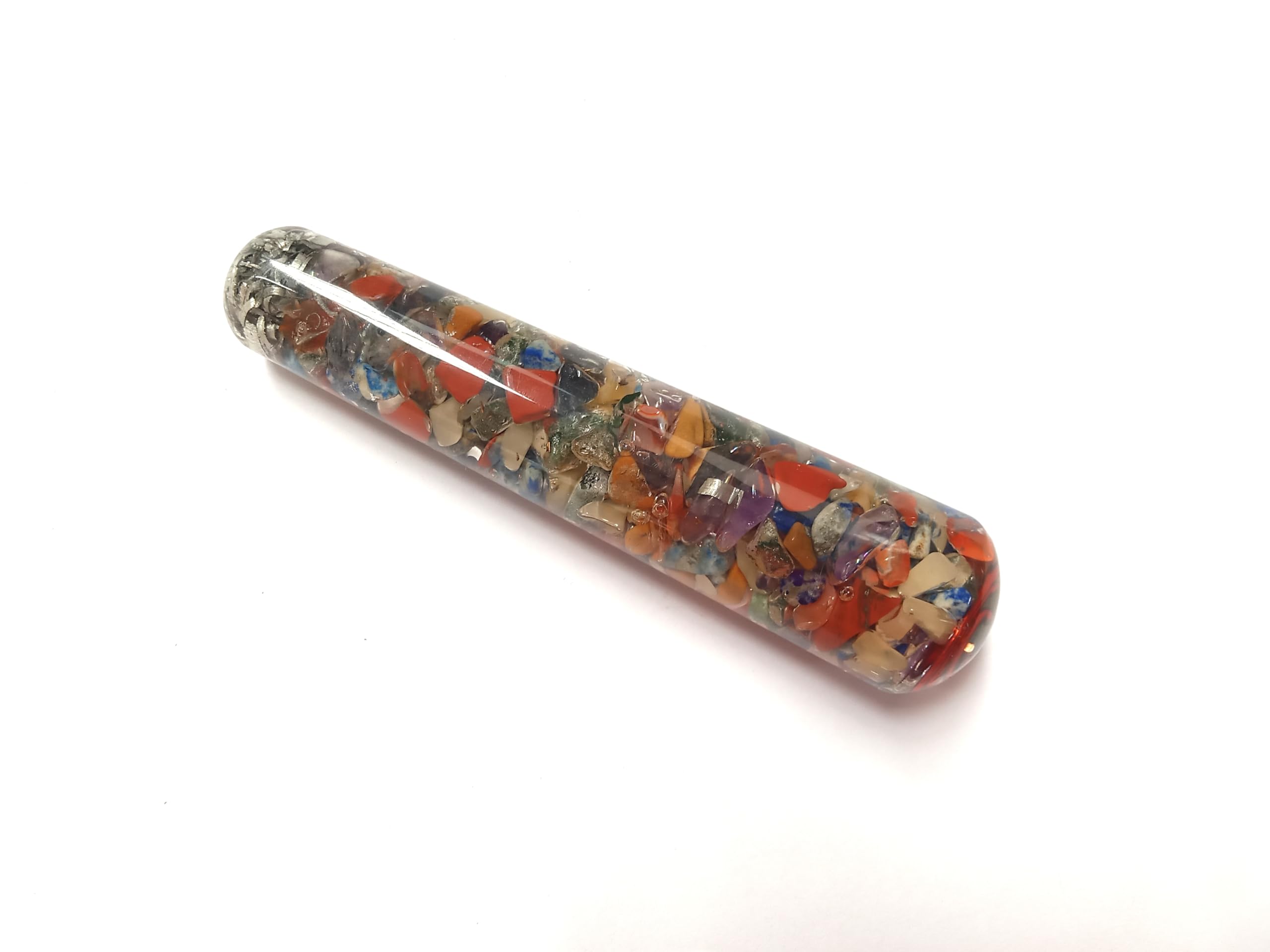 Prajet Energized Orgonite Smooth Massage Wand Stick Energetic Copper Chokurei Reiki Healing Genuine Crystal Divine (Mix Chakra Smooth)