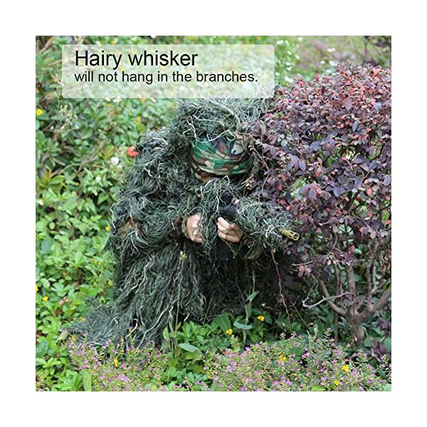 Camouflage Anzüge 3D Leaf Ghillie Anzug Woodland Camo Jungle Camouflage Kleidung Jagd Free Size Camouflage Jagd Adult… – Bild 6