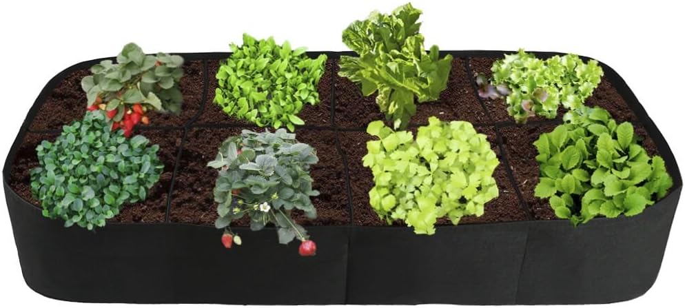 Fabric Raised Garden Bed, Garden Grow Bags Herb Flower Vegetable Plants Planting Container Rectangle Planter Pot, 135 Gallon, 72'' x 36''