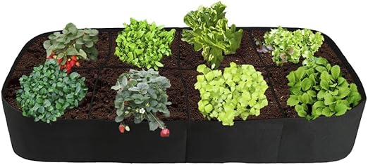 NewPointer - Macetero de jardín con 8 rejillas divididas, bolsa de ...