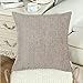 CaliTime Pack of 2 Cozy Throw Pillow Covers Cases for Couch Sofa Home Decoration Solid Dyed Soft Chenille 18 X 18 Inches Light Taupe