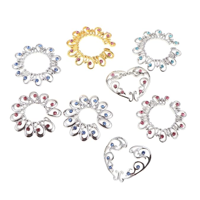 Baoblaze 8 Stück Hoop Förmig Nippelring mit Kristall Verschönerung Brustpiericng Körperschmuck Zubehör