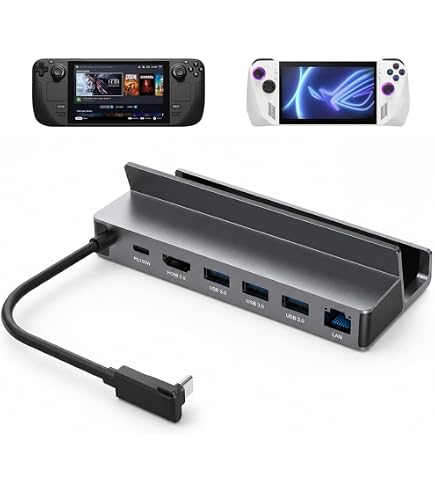 Base Steam Deck para Steam Deck/OLED com suporte dobrável, HDMI 4K