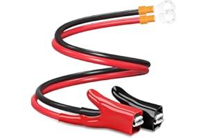 ELECTOP Upgraded 10AWG Battery Alligator Clips Booster Jumper Cable, Battery Charger Clamps to O Ring Terminal Harness Wire, Quick Disconnect/Connect Cable for Inverter Car Battery Charging