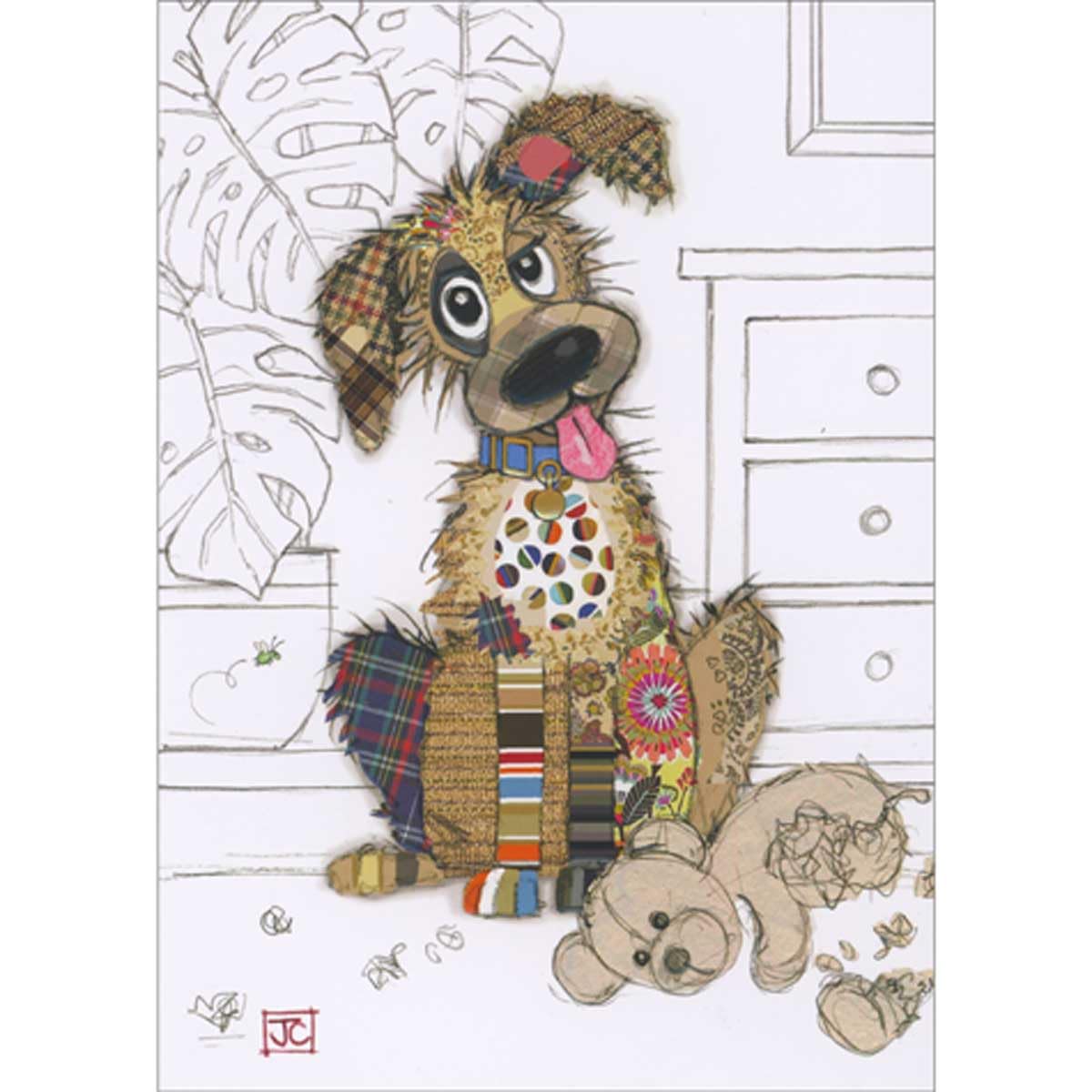 Bug Art Blank Greeting Card - Murphy Mutt Multicolour G024