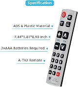 UNOCAR Big Button Universal Remote for LG Samsung Sony JVC Toshiba TVs view 7
