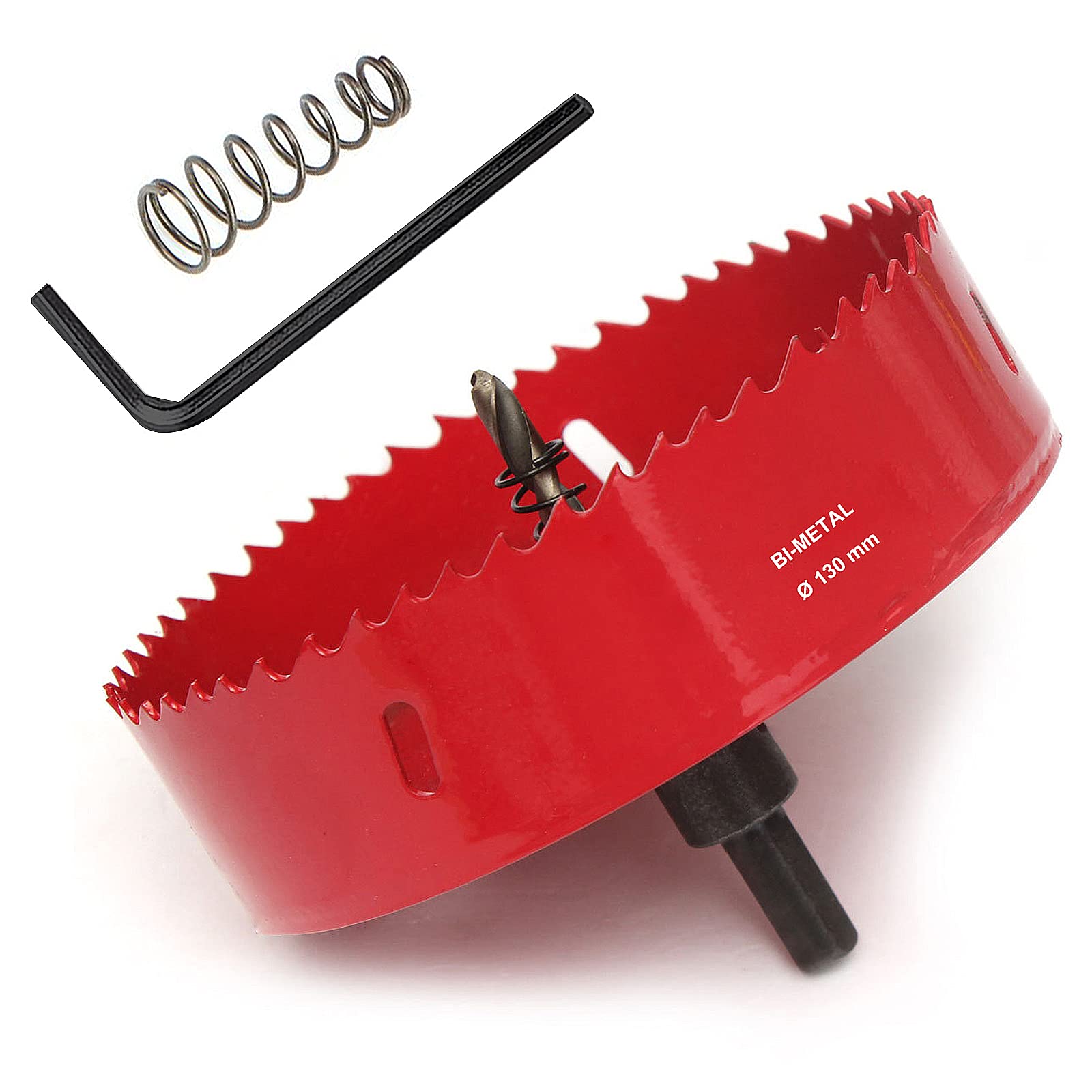 SagaSave 130mm HSS Bi-Metal Hole Saw with Corn Hole Drilling Cutter, Hole Cutter for Stainless Steel,Metal,Wood,Plastic,Drywall,Fiberboard,5.12inch 1PCS