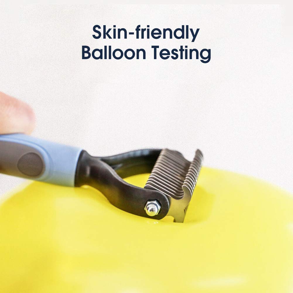 EDUPLINK Pet Grooming Tool 2 Sided Undercoat Rake for Cats & Dogs - Safe Dematting Comb for Easy Mats & Tangles Removing No More Nasty Shedding and Flying Hair Professional Dog & cat Grooming Tool