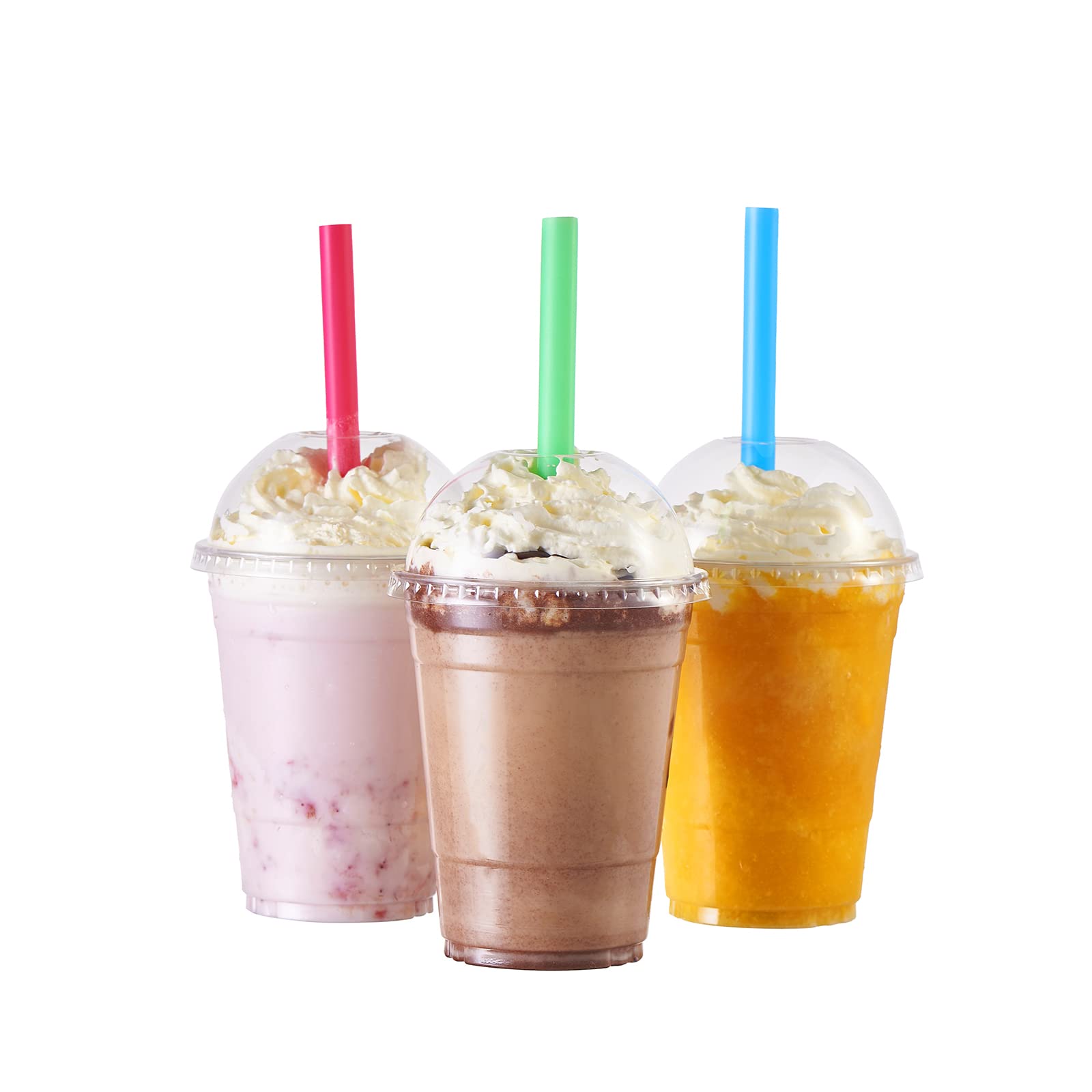 16 Oz Disposable Clear Plastic Cups With Flat Lids & Straw Slot – BPA Free – 20/50/100 Sets