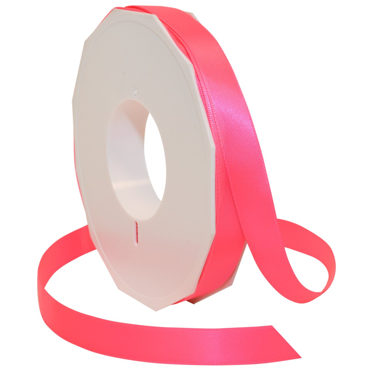 Morex Ribbon Neon Brights Satin, 5/8-inch by 50-Yard, Neon Shocking Pink (08716/50-606)