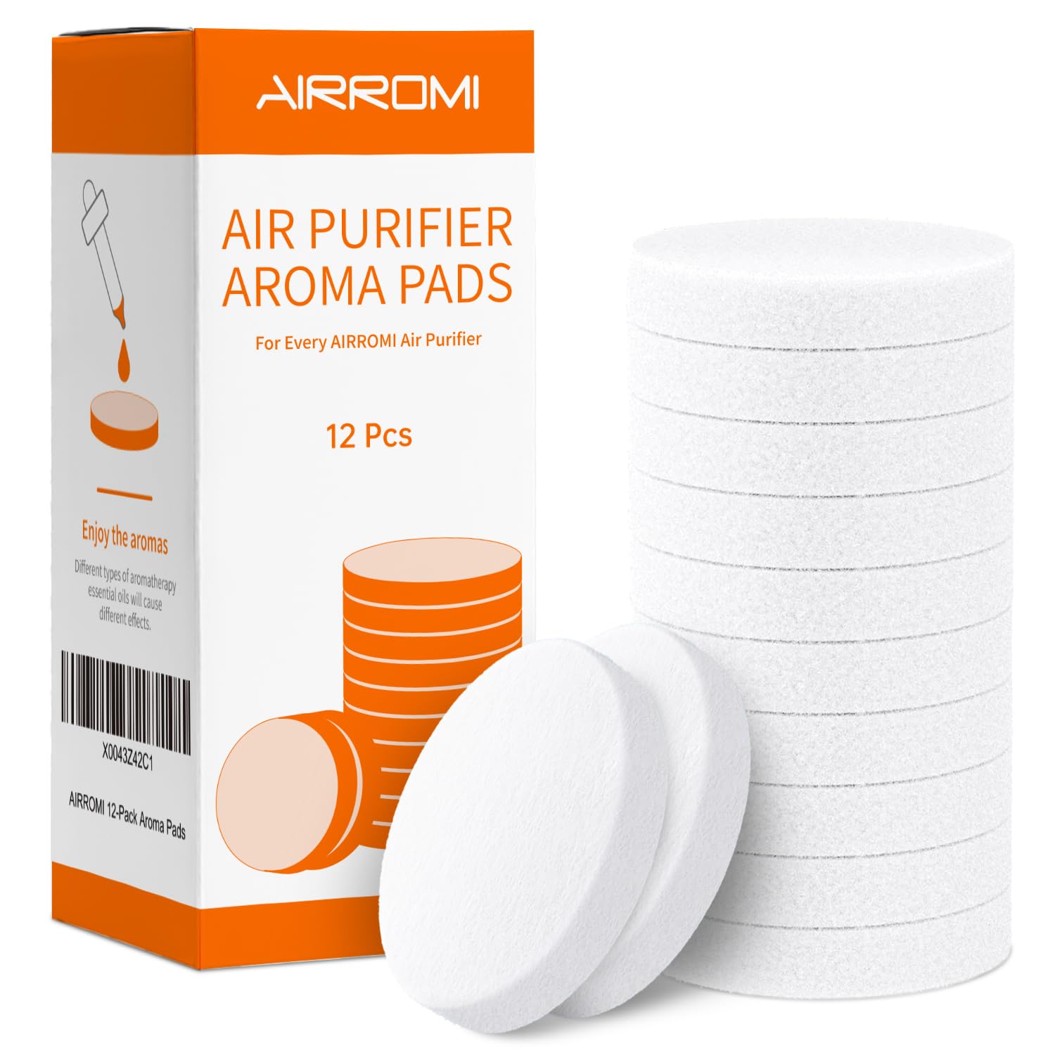 AIRROMI Aromatherapy Cotton Pads compatible with A2001, A2002, and A2005 Pet Air Purifiers for Better Sleep, Ideal for Pet Owners 1 Pack of 12