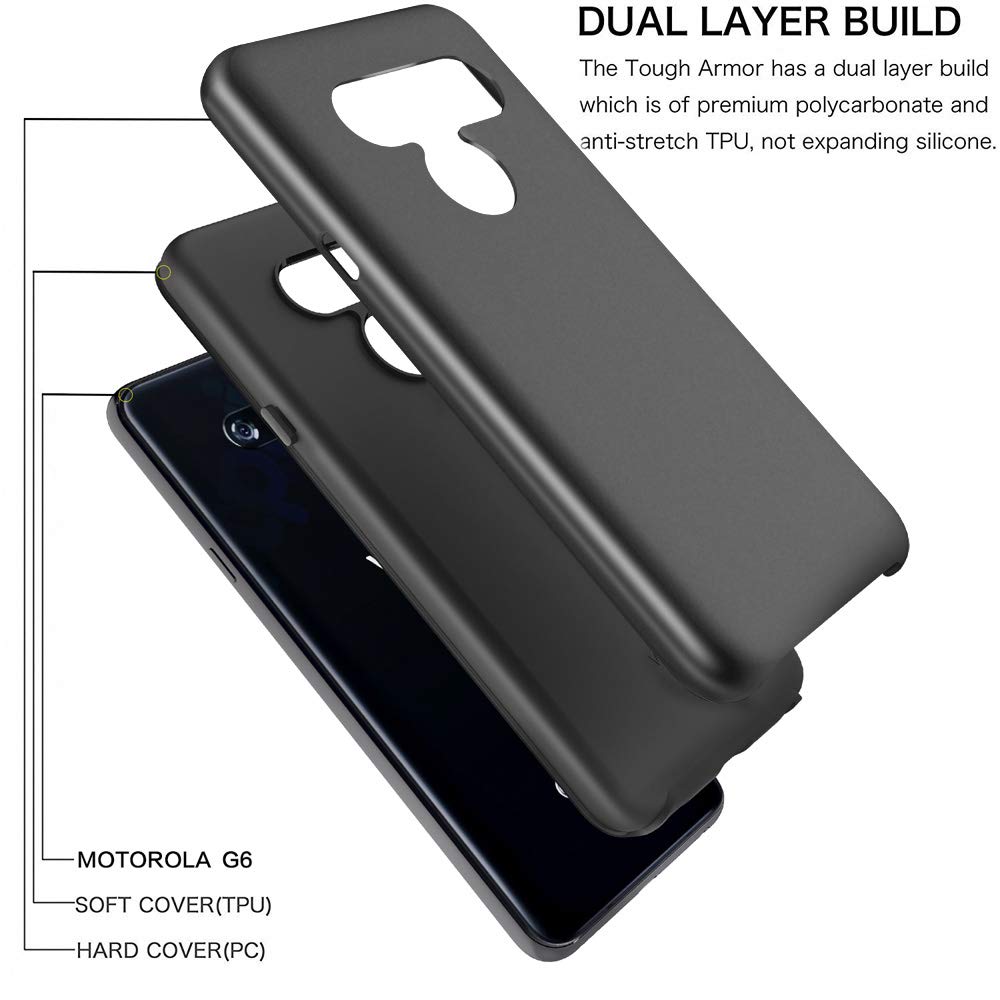 LG V40 ThinQ Case, Androgate [Pearl Series] Hybrid Matte Protective Back Cover Bumper Case LG V40, Black