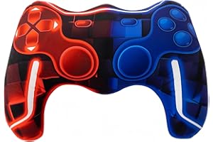 Meeting Story Game Controller Shaped Plush Throw Pillow Cushion for Boys and Girls Gamer Room Decoration for Sofa Couch/Computer Chair/Bed Gifts for Teen Boys Gaming Toy Pillow (Blue Red, Large)