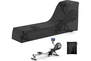 Gasadar Rowing Machine Cover for Concept 2 Fitness Equipment Outdoor Waterproof Sports Rowing Machine Cover with Adjustable Drawstrings and Windproof Buckle 95" L x 24" W x 40" H Black