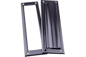 Baudelun Matte Black Solid Brass Mail Slot, 13" x 3-5/8", with Solid Brass Interior Frame for Door Mail Slots, 1 Pack
