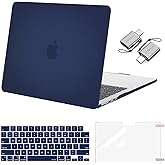 MOSISO Compatible with MacBook Air 13 inch Case 2026 2025 2024 2023 2022 M4 A3240 M3 A3113 M2 A2681,Plastic Hard Shell&Keyboard Cover&ScreenFilm&Type C for MacBook Air 13.6 inch Case, Navy Blue