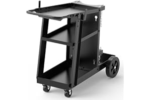 YESWELDER 3-Layer Welding Cart for TIG MIG Welder and Plasma Cutter, Tilt-Table Large Storage 360° Rolling Welding Trolley