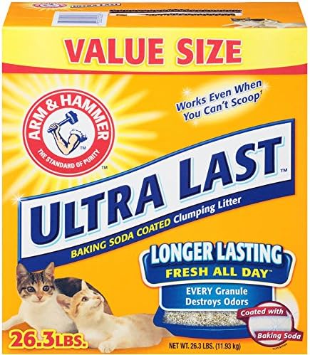 Arm &amp; Hammer Ultra Last Baking Soda Coated Clumping Advanced Odor Eliminators Cat Litter 26.3 lb. Box