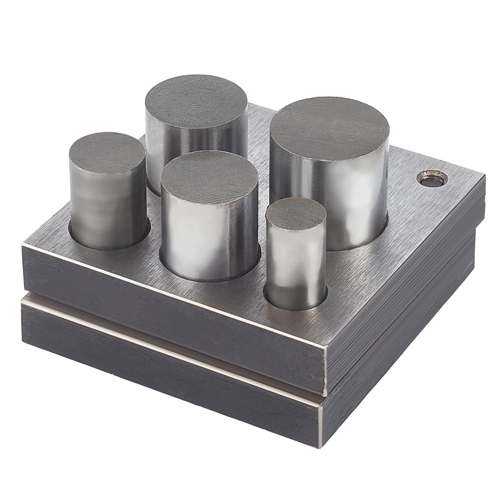 BENECREAT 5 Piece Disc Cutter with 5 Round Punch Sizes 12 16 20 22 25mm Round Circular Disc Cutter Jewelry Making Metal Forming Charm Punch Cutting Tool