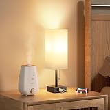 Aooshine Bedside Lamp with USB C+A Ports 3-Color LED Bulb Included view 8