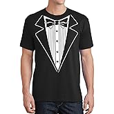 NeeNoNex Classic Printed Tuxedo Prom Wedding Party Mens T-Shirt