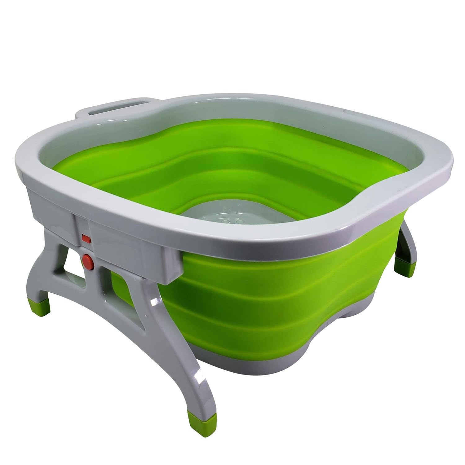 Large Foot Soaking Tub, bucket for feet, foot bath, foot tub, for at Home Spa Pedicures. Plastic/Rubber Foldable Bucket For Soaking Feet to Apply Callus Remover, or Use Pumice Stone (Green): Beauty