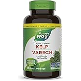 Nature’s Way Kelp - Iodine Supplement for Thyroid Support from Kelp - Non-GMO - 180 Vegetarian Capsules, Value Size