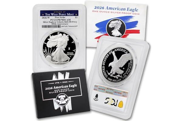 2026 W 1 oz American Silver Eagle Proof Coin PR-70 Deep Cameo (First Strike - 250th Anniversary - Liberty Bell 250 Privy - Struck at the West Point Mint) with Official Government Packaging $1 PCGS PR70DCAM