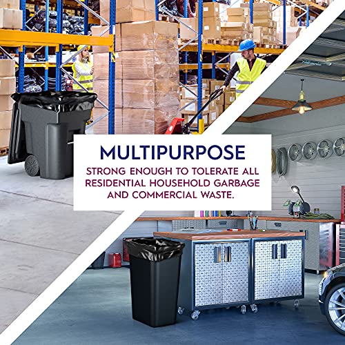 55 Gallon Trash Bags 3 MIL Contractor, Large Thick Heavy Duty Garbage