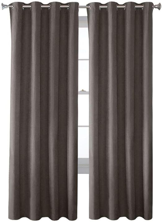 Amazon Com Solaris Semi Opaque Grey Faux Suede Grommet Curtain 1