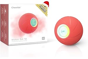 Cheerble [Enhanced Rubber Version] Smart Interactive Dog Toy Ball, Wicked Ball SE, Automatic Moving Bouncing Rotating Dog Ball with 3 Interactive Modes, Active Rolling Dog Ball for Small Dogs