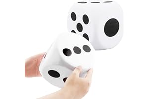 Cotiny 2 Pieces 6 Inches Large Foam Dice Set Giant Foam Dice Soft Dot Dice Toy for Family Educational Toys Parent Child Board Games Nights Casino Themed Party Decoration (Color Set 1)