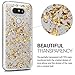 kwmobile Case for LG G5 / G5 SE - Clear TPU Soft Phone Cover - Flakes Design, Gold/Transparent