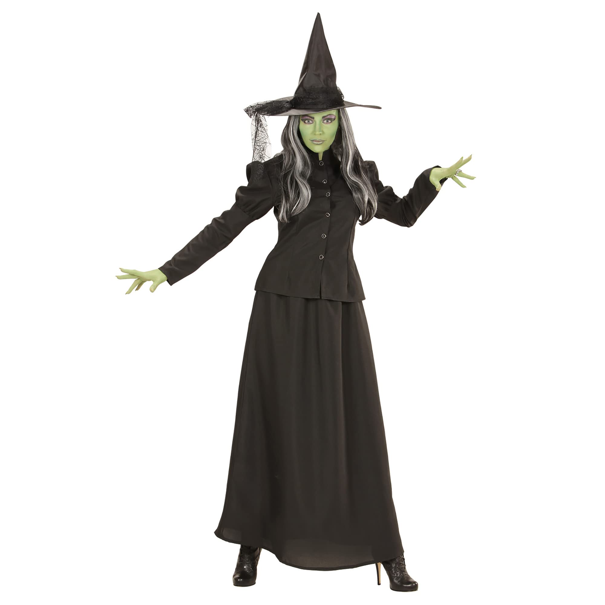 Widmann - Fairytale witch costume, jacket, skirt, hat, witch, fairy tale, Halloween, theme party, carnival