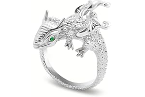 ⅠCROCHET Adjustable Crochet Yarn Tension Ring for Crocheting, Crochet Knitting Rings for Tension, Crochet Accessories Christmas Gift for Your Family and Friends(Silver Flying Dragon)