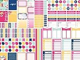 Flower planner stickers kit. 6 full size sheets on matte sticker paper included. Sized to fit most planners, Erin Condren and Happy Planner shown in additional photos.