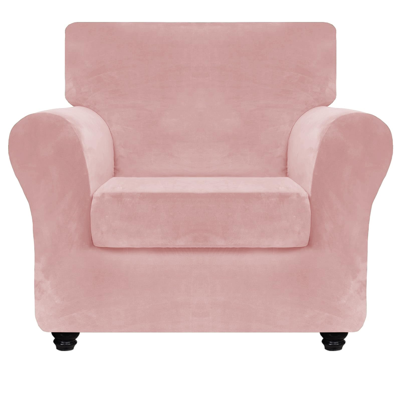 Photo 1 of ZNSAYOTX Luxury Velvet Chair Slipcovers with Arm 2 Piece Stretch Chair Covers for Living Room Thick Soft Armchair Slipcover Anti Slip Pet Friendly Furniture Protector (Rose),30"-47"(1 Cushion)
