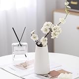 HUBUISH White Ceramic Vase 15cm Minimalist Modern Boho Home Decor view 3