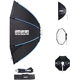 Amaran Octa Dome 120, 4ft(120cm) Foldable Octagonal Bowens Mount Softbox, Quick Setup for Large-Scale Portrait &amp; Video Photography, Soft, Natural Light, Includes Diffusion &amp; Control Grid, Carrying Bag