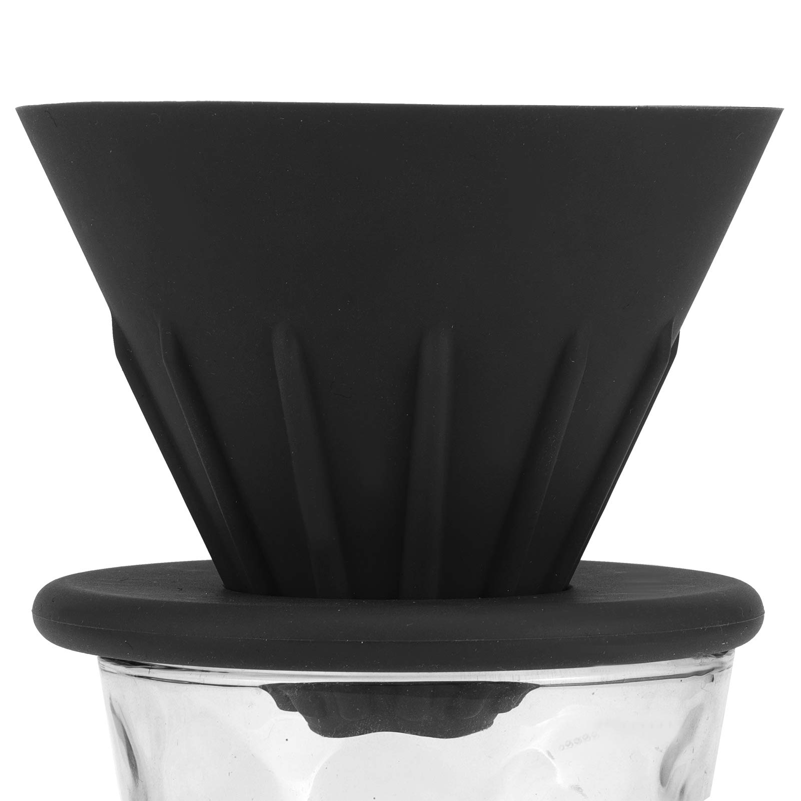Silicon Resin Coffee Dripper,Portable Easy Manual Brew Maker,Enjoy Pour Over Coffee Anytime, Anywhere(Black)