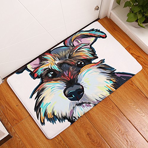 YJ Bear Thin Lovely Gray Dog Pattern Floor Mat Coral Fleece Home Decor Carpet Indoor Rectangle Doormat Kitchen Floor Runner 16