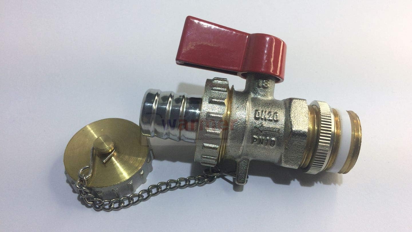 Wärmer System Drain Valve Cock 3/4 Inch with Garden Hose Plug, Chrome Plated - Image 4