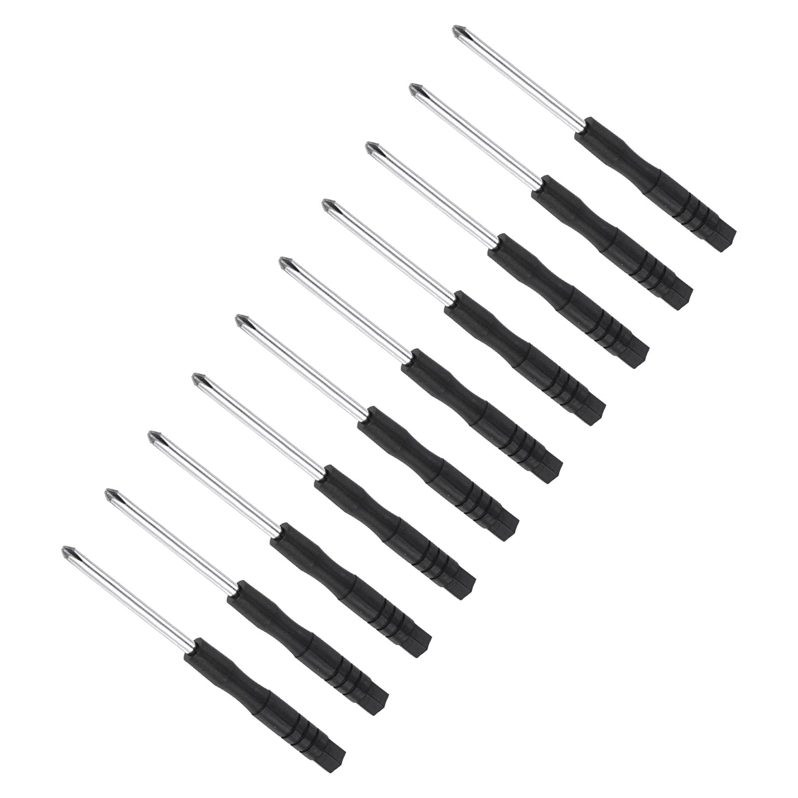 CoCud Tiny Phillips Screwdriver, 3mm Size 80mm Length, S2 Steel Cross Head Screw Driver with Non-Slip Handle - (Applications: for Eyeglasses Watches Electronics Computer), 10pieces