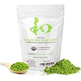[iMaccha] Organic Ceremonial Grade Mathca Green Tea Powder 3.5 oz (100g) | From Japan, First Harvest, No Additives, Hand Picked, Authentic Green Tea, Bulk Size, KAZUMA