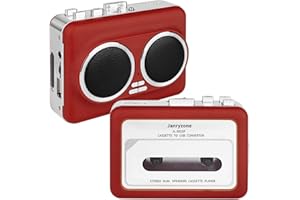 JANRYZONE Dual Speaker Pure Stereo &Auto Reverse Cassette Player，Portable Cassette to MP3 Digital Converter via USB，No PC Required