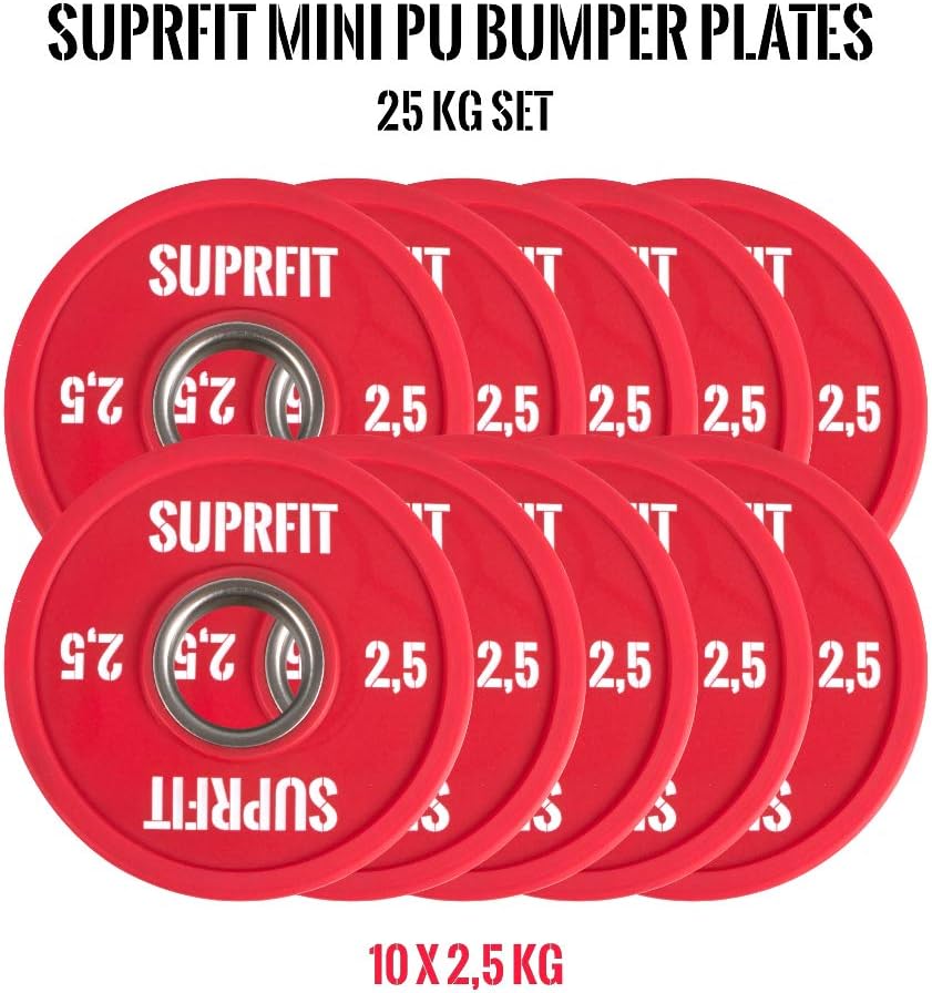 Suprfit Mini PU Bumper Plates Single Weight: 0.5-2.5 kg 50 mm receptacle